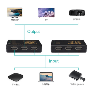 Interruptor inteligente 5 en 1 con 5 puertos HDMI, 5 entradas y 1 salida, Cable HDMI, interruptor de vídeo con Control remoto IR para PS4, Xbox, HDTV