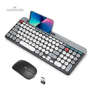 <strong>Multimedia</strong> USB Wireless <strong>Keyboard</strong> and Quiet Typing Full Size Ergonomic <strong>Computer</strong> <strong>Keyboard</strong> with Wrist Rest for Laptop Chrome - Product Image 2
