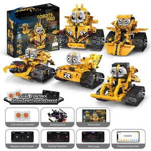 5 IN 1 Montage RC APP gesteuertes Roboter-Codierung Roboter-Kit Spielzeug pädagogisch programmierbare Bausteine DIY-Stiel-Spielzeug