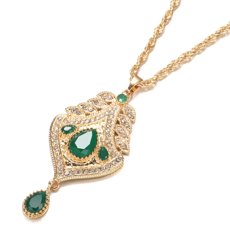 Moroccan National Style Africa Necklace Versatile Clothing Accessories Rhinestone Women's Alloy Crystal Necklace