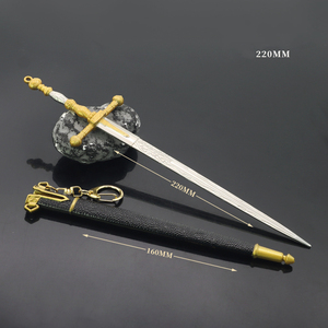 Vua quân đội thanh kiếm Mini trò chơi <span class=keywords><strong>MERC</strong></span> trò chơi ngoại vi 26cm Katana Keychain Hợp kim kẽm - Product Image 5