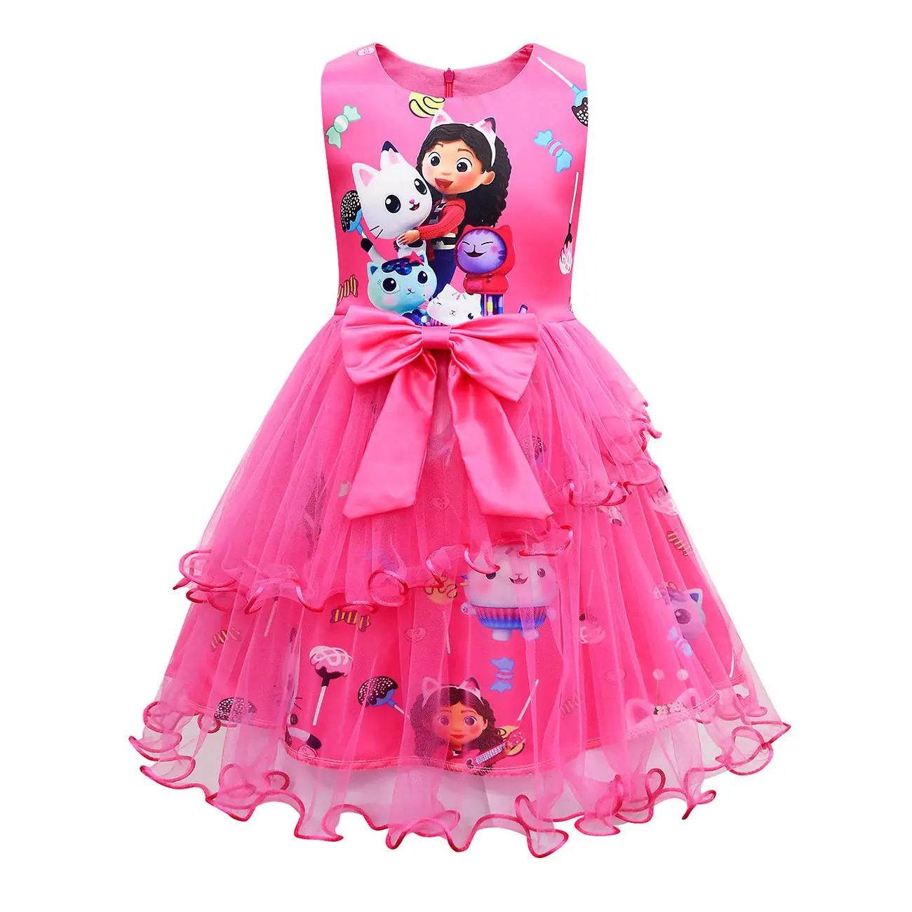 Le neonate estive vestono la moda per bambini Bow Princess Frock bambini Fancy Halloween Gabbys Dollhouse Costume
