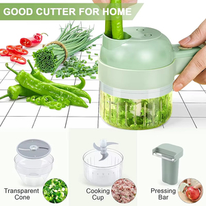 4 In 1 sebze kesici çok fonksiyonlu el elektrikli kablosuz doğrayın sarımsak Mash kıyılmış dilim soğan kesme pişirme Gadget - Product Image 3