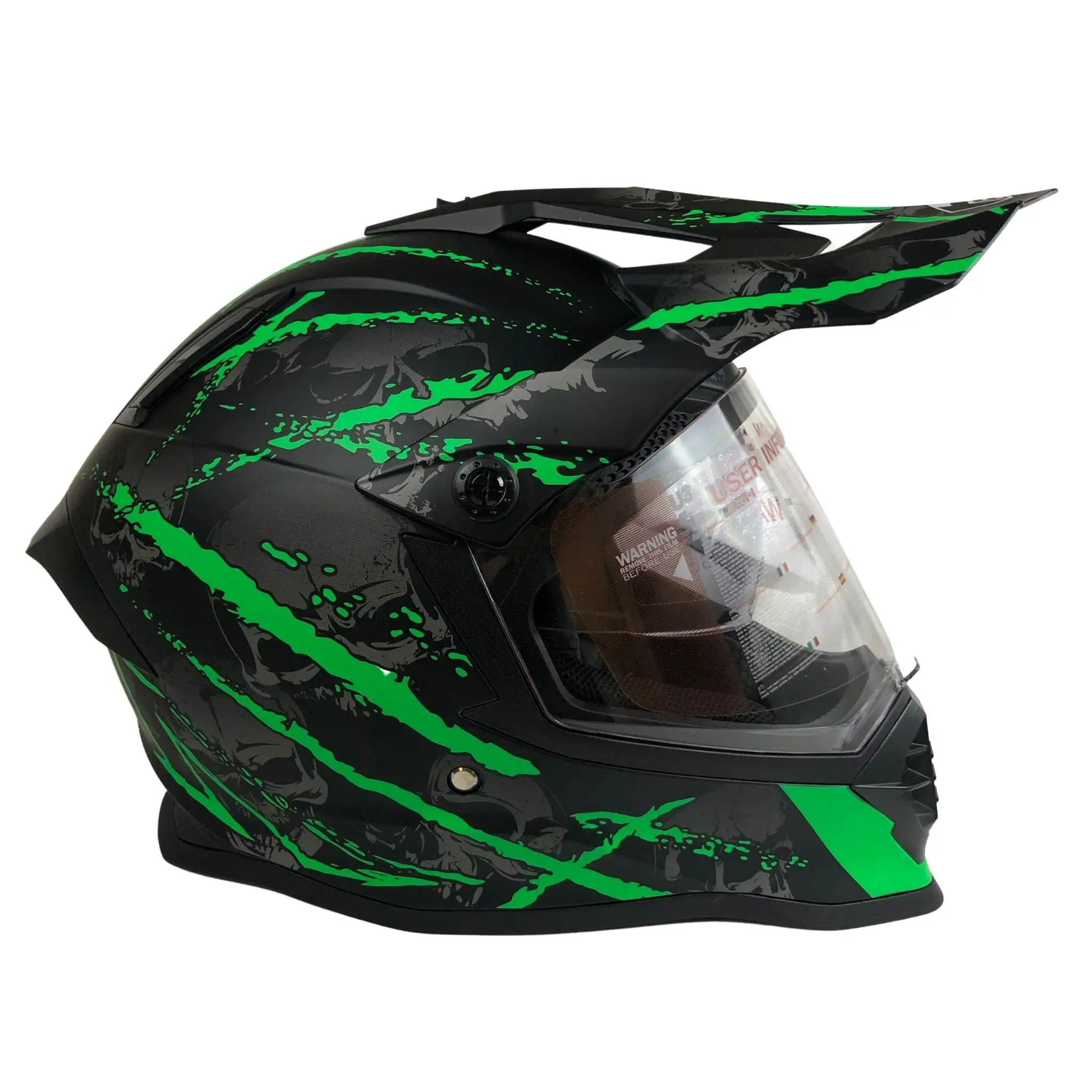 Casco de Motocross con doble visera de lunares, casco de buceo decorativo con pegatinas cruzadas de motor de nuevo estilo de moda