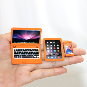 Dollhouse Accessories Miniature Foldable Notebook <strong>Simulation</strong> Mini <strong>Computer</strong> Tablet Phone Three-piece <strong>Model</strong> - Product Image 2