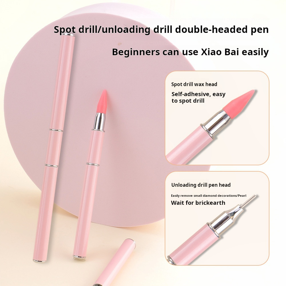 Crayon diamant manucure double embout rose