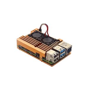 Raspberry Pi 4B/3B/3B + carcasa de aleación de aluminio con ventiladores duales Raspberry Pi funda protectora