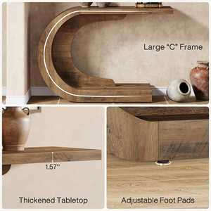Tribesigns 43.3 "orta yüzyıl Modern konsol masa Entryway için, ahşap c-şekilli koridor giriş Accent masa oturma odası için - Product Image 2