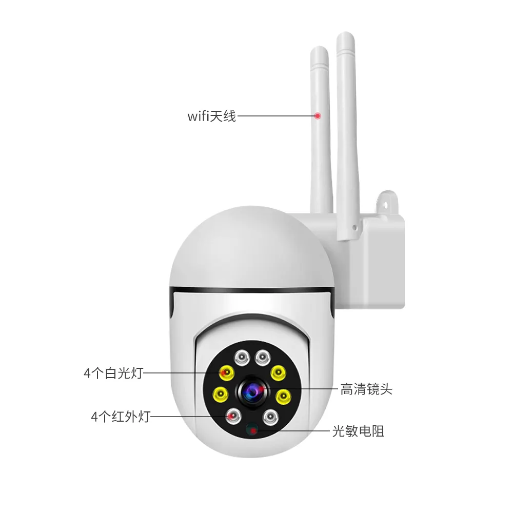 V380 China Hersteller Indoor Home Security PTZ-Kamera HD 1080P Wifi Nachtsicht-IP-Überwachungs kameras