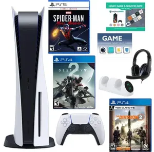 送料無料新品オリジナルプレイステーション5スリムバンドル1テラバイト & 2テラバイトBlu-Ray 2コントローラー & 2ビデオゲーム