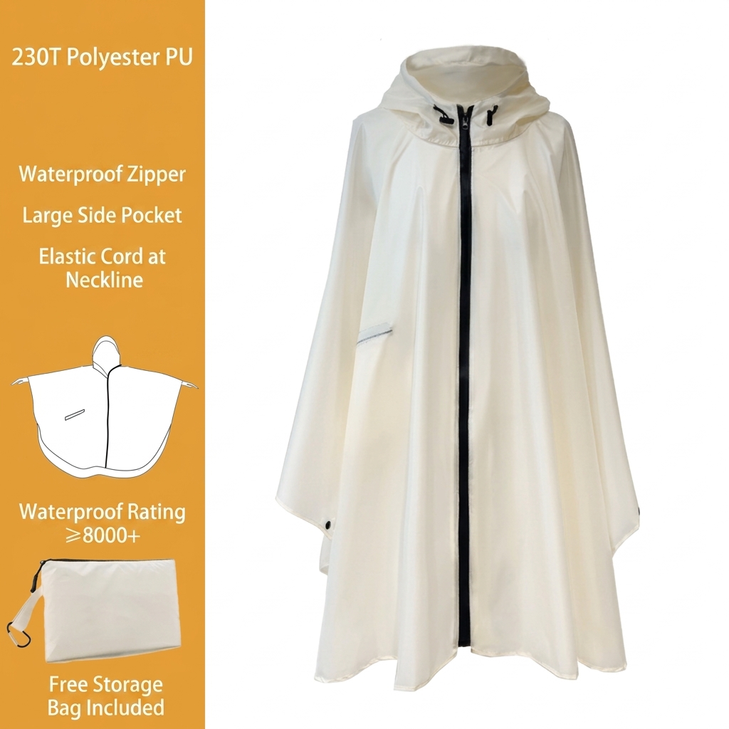 Type de fermeture éclair améliorée - Polyester beige enduit PU