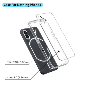 Hiçbir şey için stokta mevcut yeni stiller phone1 cep kapak şeffaf kabuk kablo malzeme sonbahar geçirmez kabuk pc + tpu - Product Image 5