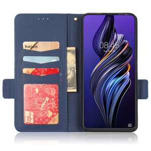 Tecx Tecno Pova 3 için, LF7n özel Pu Flip telefon kılıfı cüzdan bileklik Flip Pu telefon kılıfı kredi kart tutucu ile