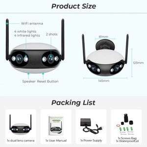 OEM Eyeball 360 Fisheye Security <strong>Camera</strong> CCTV Dual Lens 180 Degree View Colorful Imaging <strong>1</strong>.<strong>3MP</strong> <strong>3MP</strong> 5MP ColorVu Panoramic <strong>Camera</strong> - Product Image 6