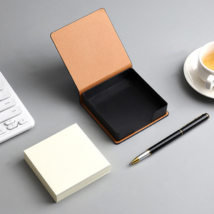 Suministro de fábrica, almohadilla de caja de cuero creativa con logotipo personalizado, Bloc de notas de oficina de negocios, Portapapeles de notas adhesivas - Product Image 2