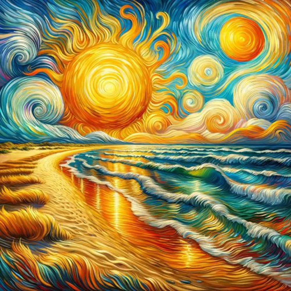 Art de Van Gogh sur les vagues de la plage