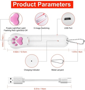 Ricarica USB e 5 modelli Pet Cat Laser Toy Led Light puntatore Laser interattivo per gatti - Product Image 4