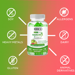 निजी लेबल गार्सिनिया कैंबबोगिया गुम्मस वसा जलने वाली गुम्मस गार्सिनिया कैंबबोगिया सेब साइडर सिरका - Product Image 4