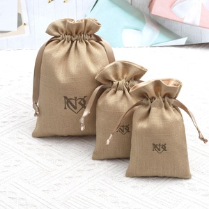 Eco-Friendly Recyclable Cotton Linen Pouch Coffee Packing Drawstring Bag Custom Logo Natural Muslin Cotton Christmas Gift Bag - Product Image 1