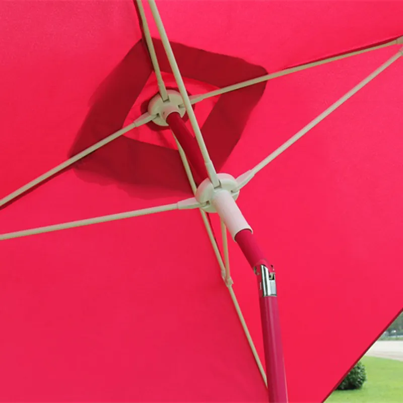 Venta al por mayor jardín restaurante Push Up manivela poliéster poste patio paraguas al aire libre para restaurante