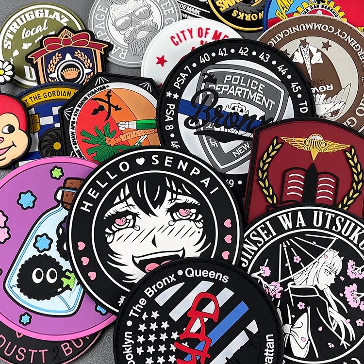 Patches de borracha personalizados, Etiqueta personalizada de borracha macia PVC, 3D Pvc patches