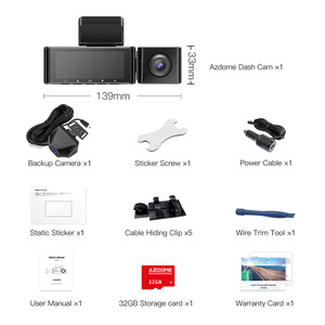 行车记录仪3.18英寸屏幕双镜头4K UHD行车记录仪，内置WIFI和全球定位系统<span class=keywords><strong>G</strong></span>传感器夜视广角汽车配件工具