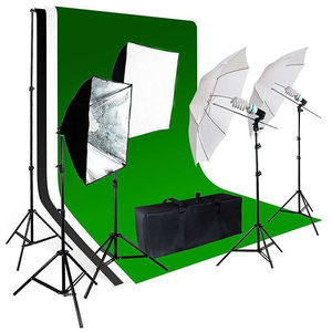 Hotsale 2M x 3M/6.5ft x 10ft arka plan destek seti ve 5500K şemsiye Softbox sürekli aydınlatma kiti fotoğraf stüdyosu için ürün - Product Image 1