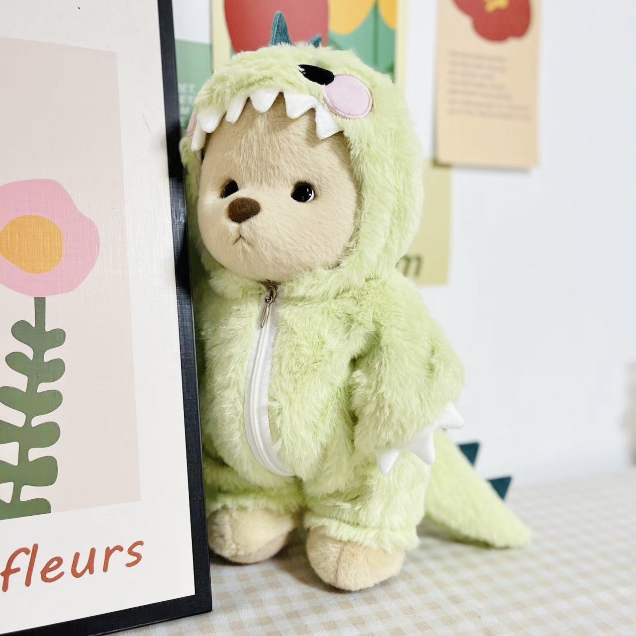 Tenue de dinosaure vert, pas d'ours