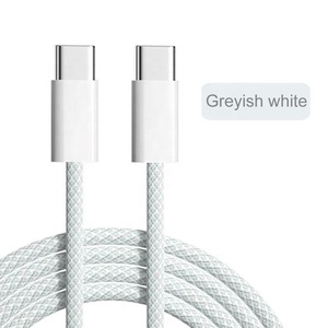 สายเคเบิลถักที่เป็นมิตรกับสิ่งแวดล้อม1ม. 2ม. PD 60W USB C TO Type C สายชาร์จเร็วสำหรับโทรศัพท์ Type-C สายข้อมูลสีขาวสีดำที่กำหนดเอง