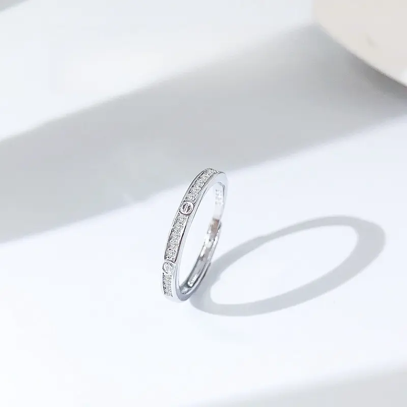 ผู้หญิงมังสวิรัติแหวน Index แหวนนิ้วเล็ก S925 เงินสเตอร์ลิงหรูหราใหม่ Vintage ทองแหวนหมั้น