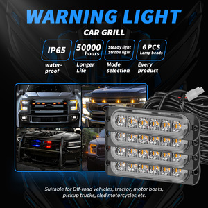 DXZ 24LED琥珀色信号频闪中栅频闪车灯手控6灯警示灯带一只拖车 - Product Image 5