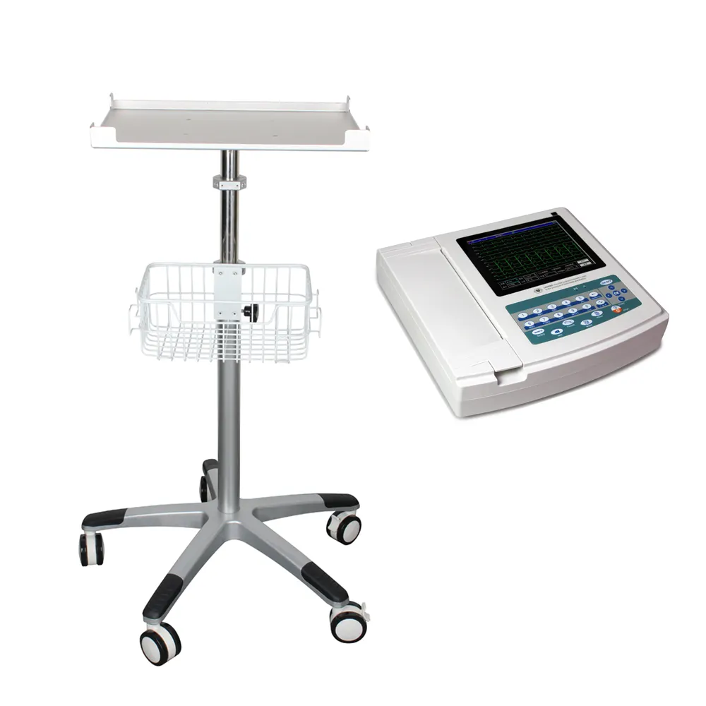 Aluminium Alloy Mobile Trolley Cart Cabinet for Hospital Computer Ultrasound ECG medical trolley cart