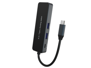 6合1小型移动便携式c型集线器6合1 3.1 usb闪电端口到usb适配器笔记本电脑扩展坞usb-c集线器 - Product Image 3