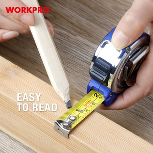 WORKPRO 3M(10FT) Số Liệu Inch Khuyến Mại Mạ Chrome Tự Động Kính Thiên Văn Mini Pocket Đo Băng Thép Biện Pháp Băng - Product Image 6