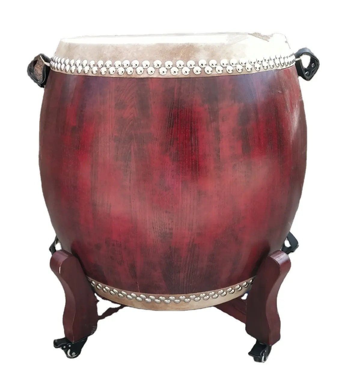 Tambor de dança tradicional de leão de alto volume, tambor chinês vermelho tang