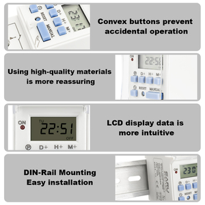 Elettronico settimanale 7 giorni programmabile interruttore digitale Timer relè di controllo AC 220V 230V 10A 16A Din Rail THC15A 30A DC 12V 24V 1NO - Product Image 3