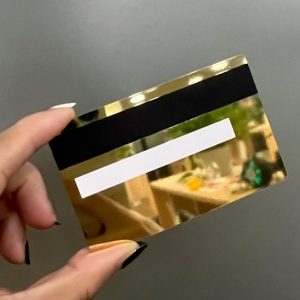 可定制24 k镜面黄金空白金属信用卡蚀刻签证借记卡空白卡带磁条金卡