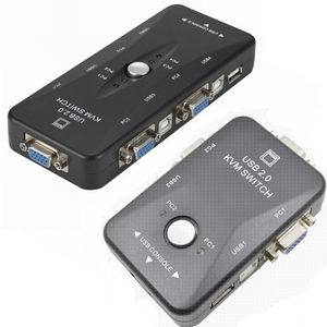 4 2 puertos 4 en 1 salida ordenador VGA USB KVM interruptor divisor controlador automático teclado ratón impresora hasta 1920*1440 conmutador VGA