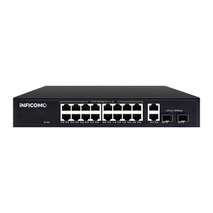 2 Uplink portu ve 2 SFP portu ile AI 16 Port PoE anahtarı orijinal OEM Gigabit 1000Mbps ağ anahtarı - Product Image 1
