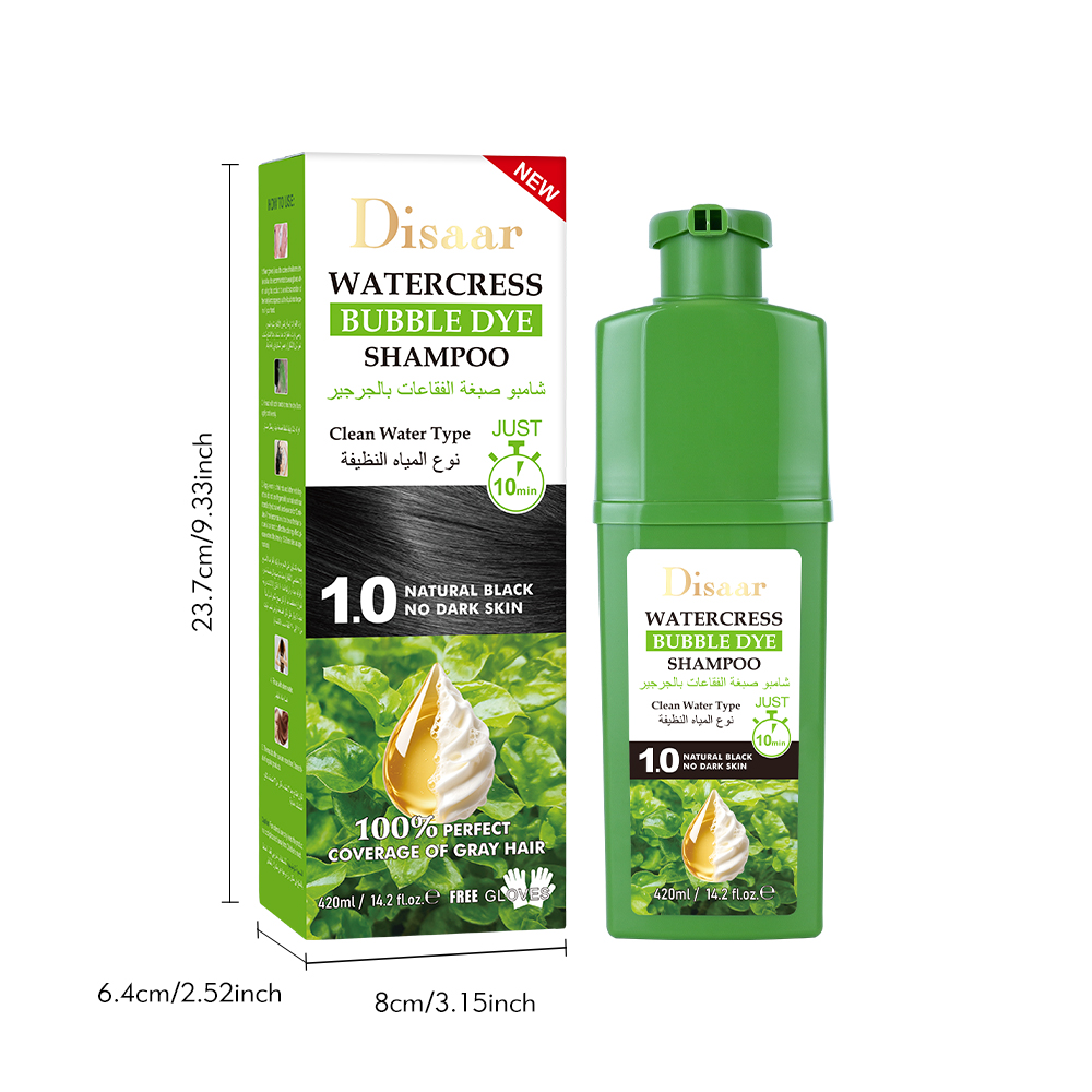 Watercress Bubble Dye Shampoo (Natural Black)