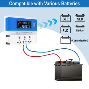 Контроллер SUYEEGO PWM 10a 20a 30a 40a 50a 60a 12v 24v двойной USB Контроллер заряда панели солнечных батарей с ЖК-дисплеем - Product Image 3