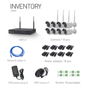 8 ch canale 5MP HD colore nero IP66 impermeabile wi-fi Wireless Kit di telecamere di sicurezza CCTV 3 pezzi Array sistemi di sicurezza per la casa - Product Image 3