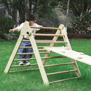 YUCI OEM Indoor Playground <strong>3</strong> in <strong>1</strong> Foldable Wooden Triangle Climber With a <strong>Ramp</strong> Wooden Climbing Toys - Product Image 2