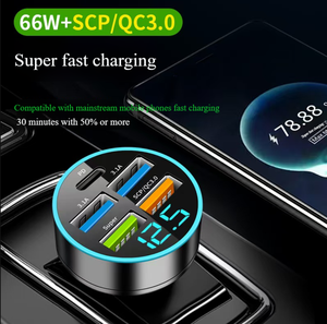 Gadget'lar yenilikçi özel araba şarjı adaptörü ile dijital ekran LED evrensel araba çakmak USB şarj için iPhone Android için - Product Image 4