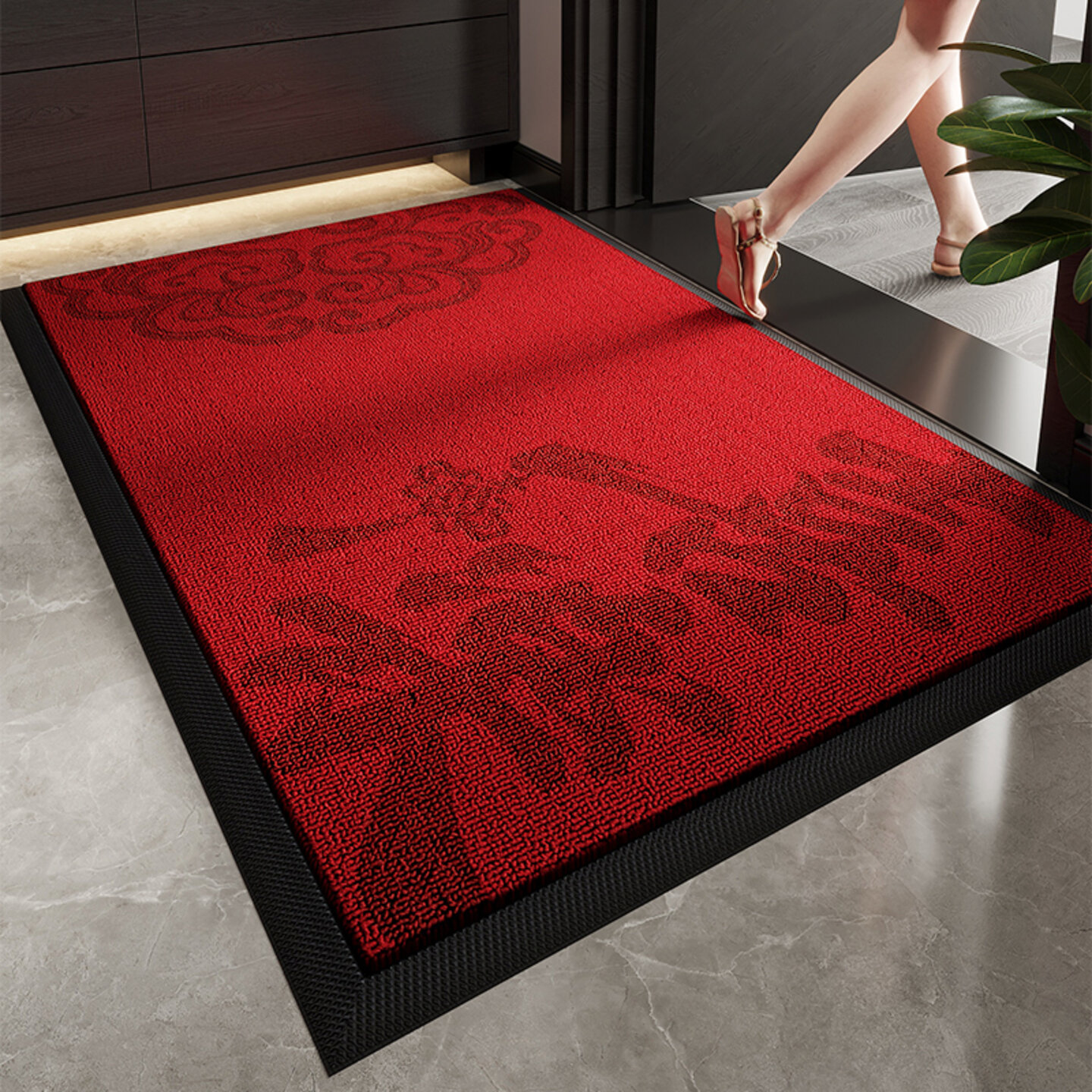 Motif Nuage Joyeux - Rouge