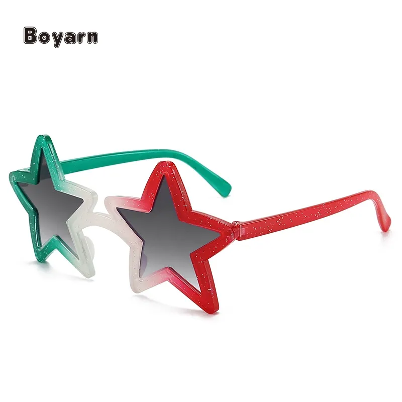 Boyarn Design Star Shape occhiali da sole per le donne occhiali da sole brillanti Fashion Unique Pentagram Summer Beach Party Eyewear