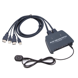VCOM <strong>2</strong> Port DP <strong>KVM</strong> <strong>Switch</strong> 4K 60Hz Plug and Play Dual Computer to <strong>1</strong> Monitor USB DisplayPort Switcher