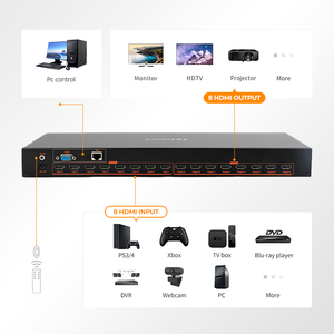 TESmart AV <span class=keywords><strong>HDMI</strong></span> 매트릭스 8x8 지원 4K 30Hz 스마트 EDID 관리 IR 원격 RS232 명령 및 제어 센터 용 LAN 제어 - Product Image 2