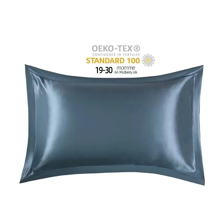 Funda de almohada de seda pura, no tóxica, estilo europeo, 22mm, el mejor bordado, 100%