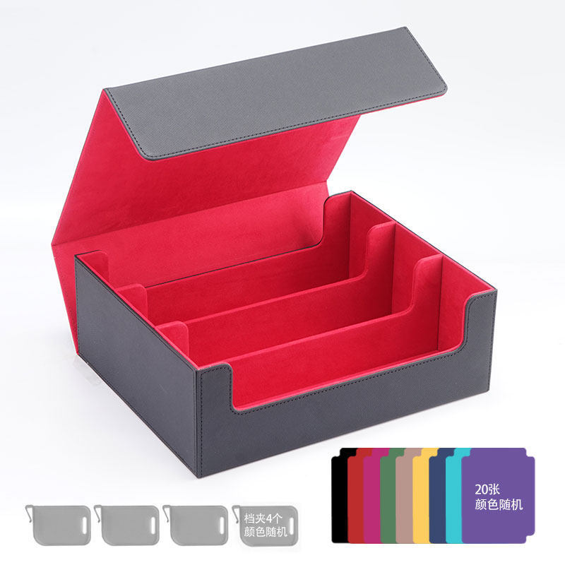 Grande taille - Noir et rouge - 4 supports de clips - 20 intercalaires